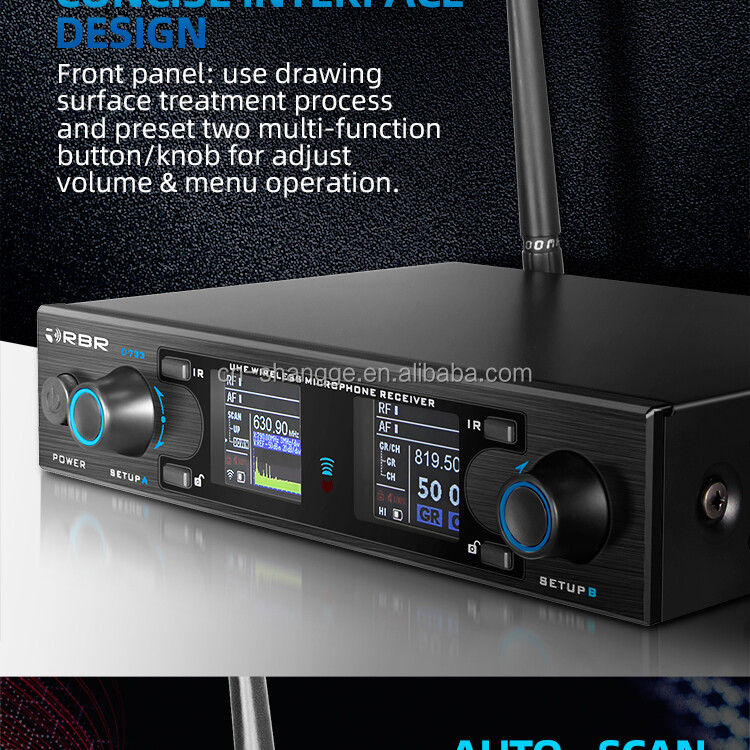 Rechargeable Handheld Design Digital Professional Wireless Microphone Mic System