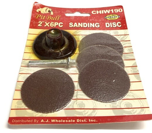 2" 6pc Sanding Disc Set w/ Backing Pad Coarse Discs NEW