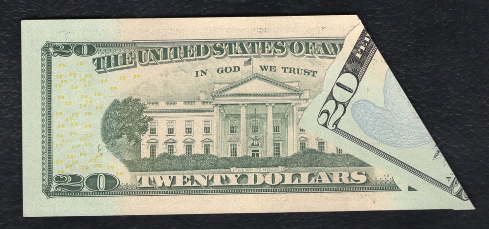 2009 $20 FRN FEDERAL RESERVE NOTE “MAJOR FOLDOVER & OBSTRUCTION ERROR” UNC