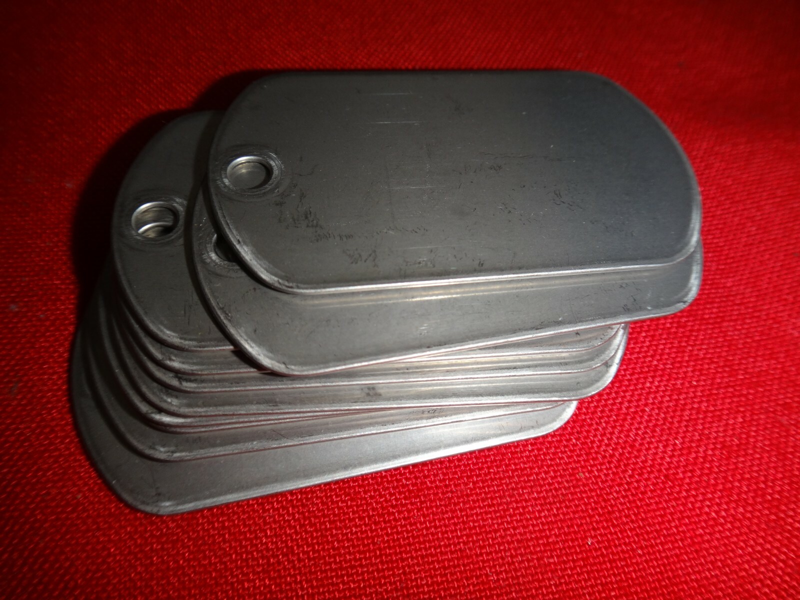 Lot Of 10 Plain Inscribable Stainless Steel DOG TAGS *Never Used*