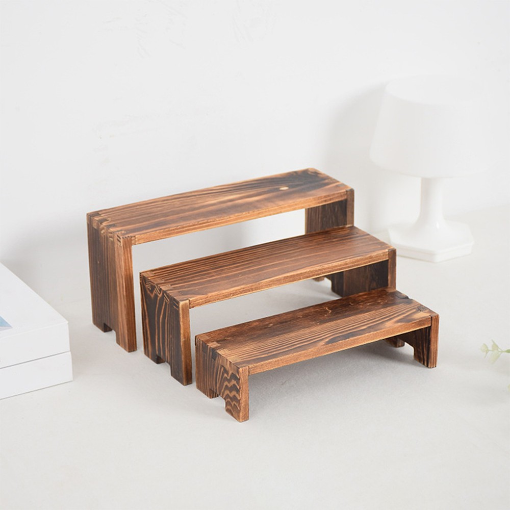 Wooden Risers For Table Display Wooden Cupcake Stand Rectangular Dessert