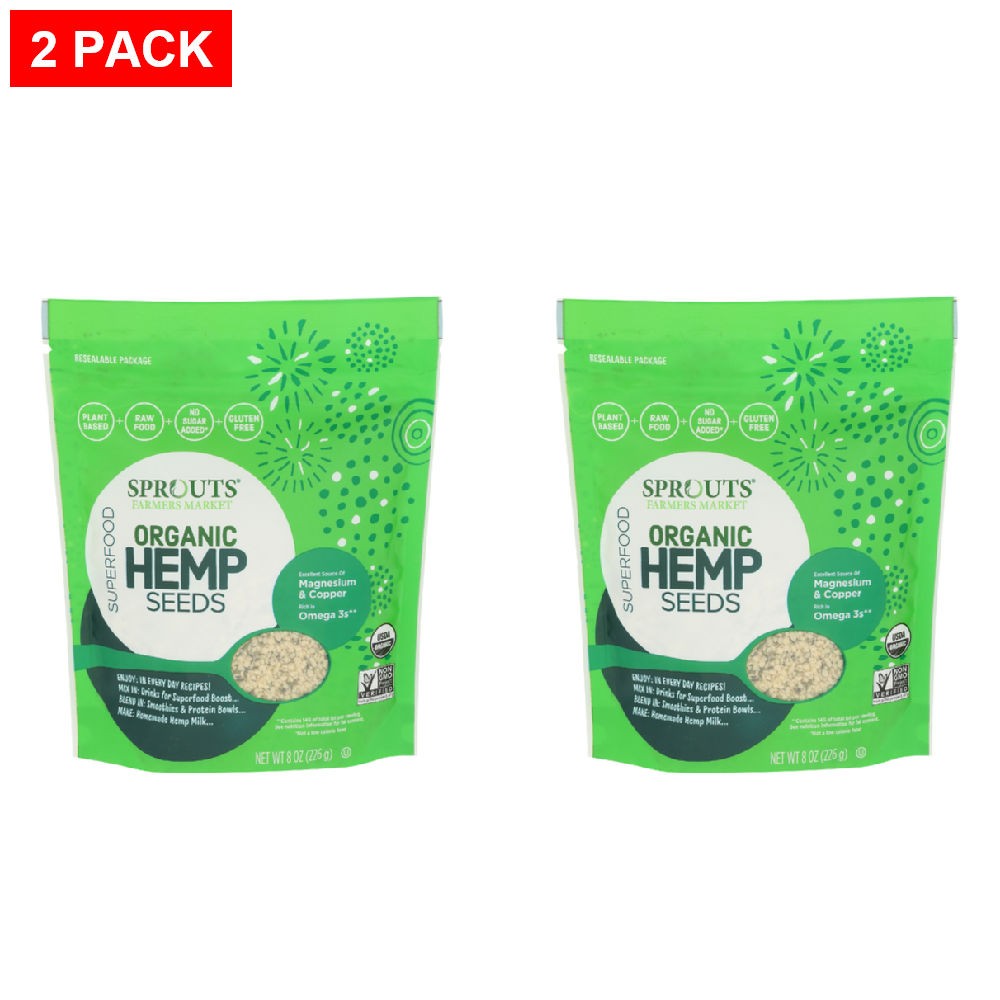 2 Pack - Sprouts Shelled Hemp Seeds 8 oz