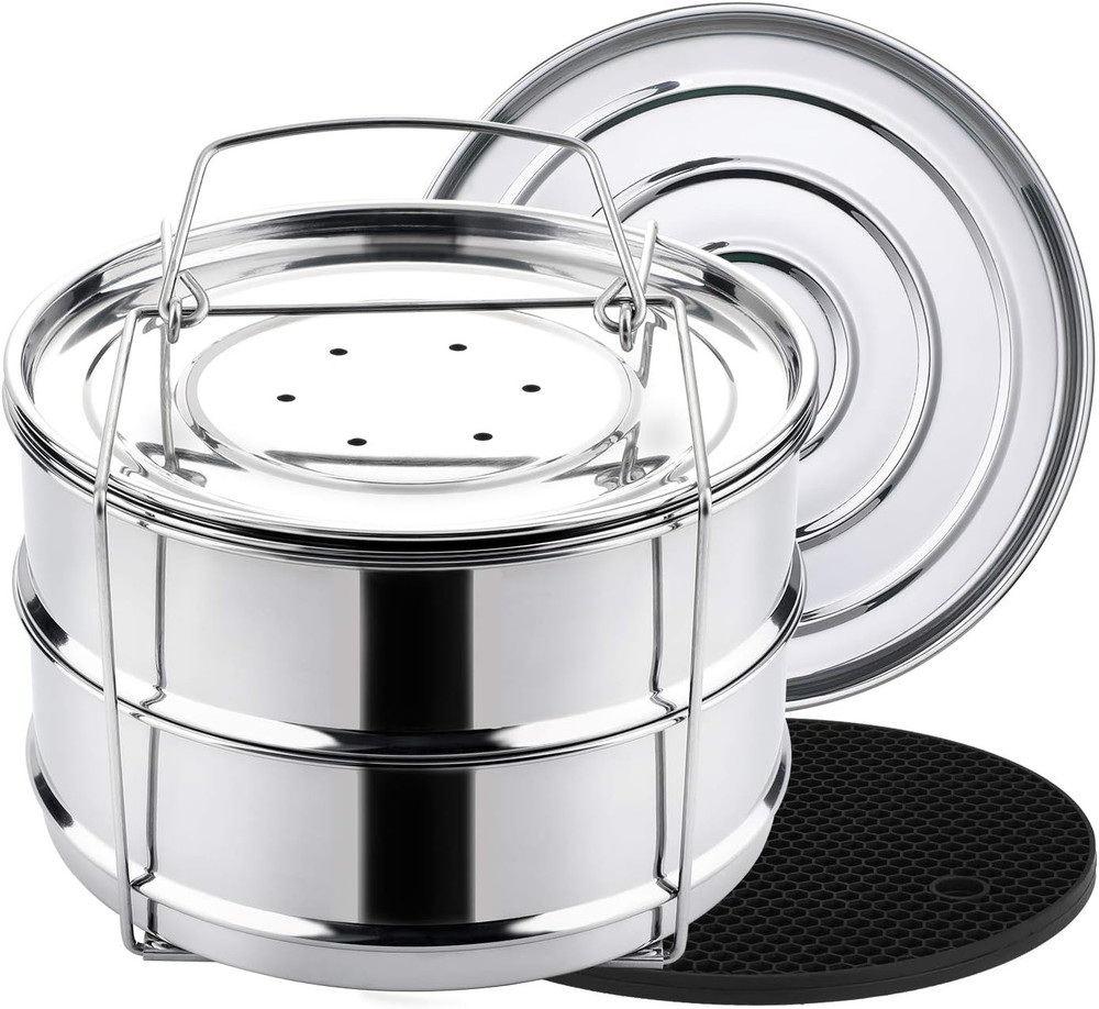 3 Quart Stackable Steamer Insert Pans - Accessories for Instant Pot Mini 3 Qt -