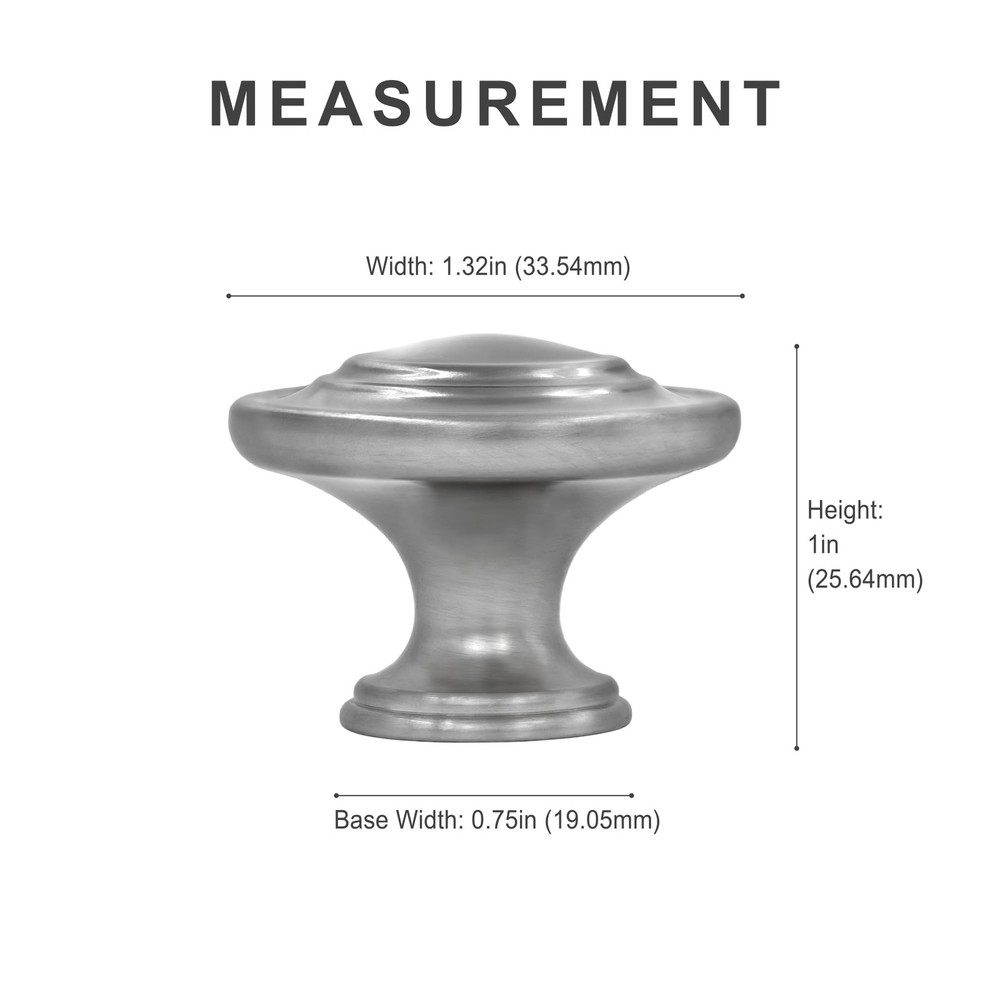 HESTIA HARDWARE 25 Pack | Silver Cabinet Knobs Satin Nickel Kitchen Cupboard ...