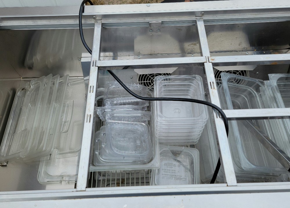 Turbo Air Refrigerated Sandwich Prep Unit with Various Plastic Inserts