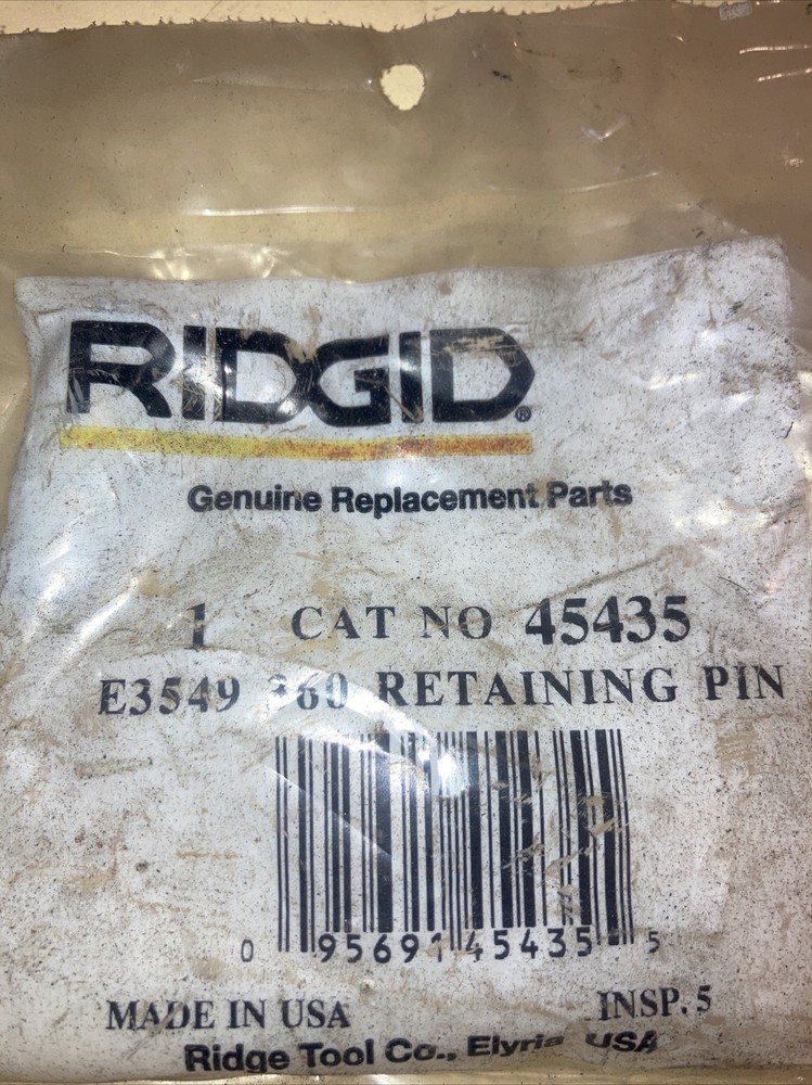 Ridgid 45435 E3549 Replacement Threading Retaining Pin for 360 Pipe Cutter