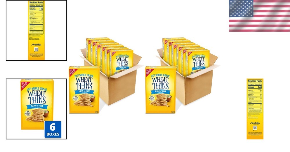 Thin & Crispy Whole Grain Crackers - Low Sodium, 2 Pack