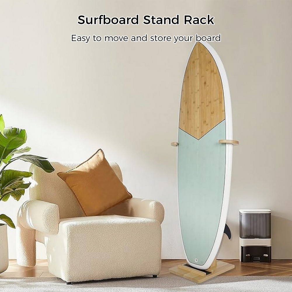 Adjustable Surfboard Stand Rack - Vertical Floor Display for Shortboard & Longbo