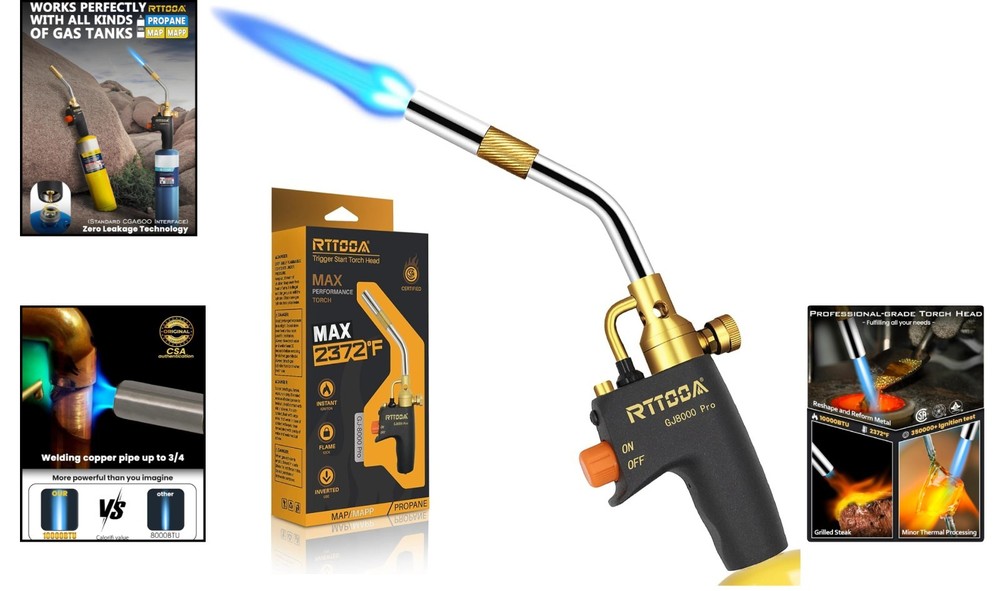GJ-8000pro High Intensity Propane Torch Head - Ergonomic Trigger Start Kit