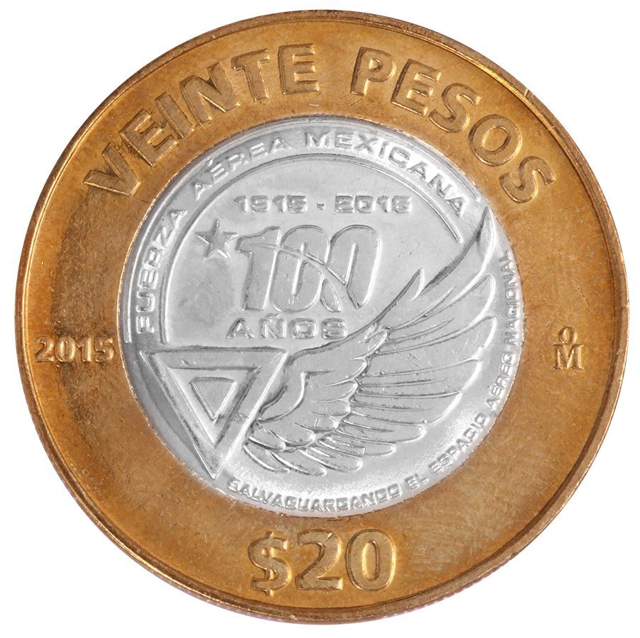 Mexico 20 Peso, 2015, KM #986, Mint