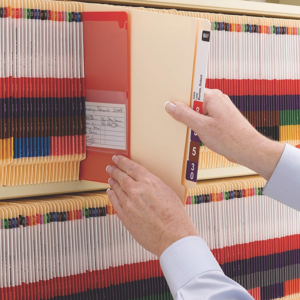 End Tab Classification File Folder, 2 Dividers, 2" Expansion, Letter Size, Ma...