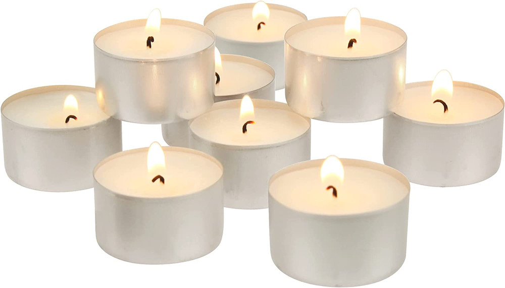 Unscented Long Burning White Tealight Candles, Bulk Pack, 6-7 Hour Burn Time, Sm