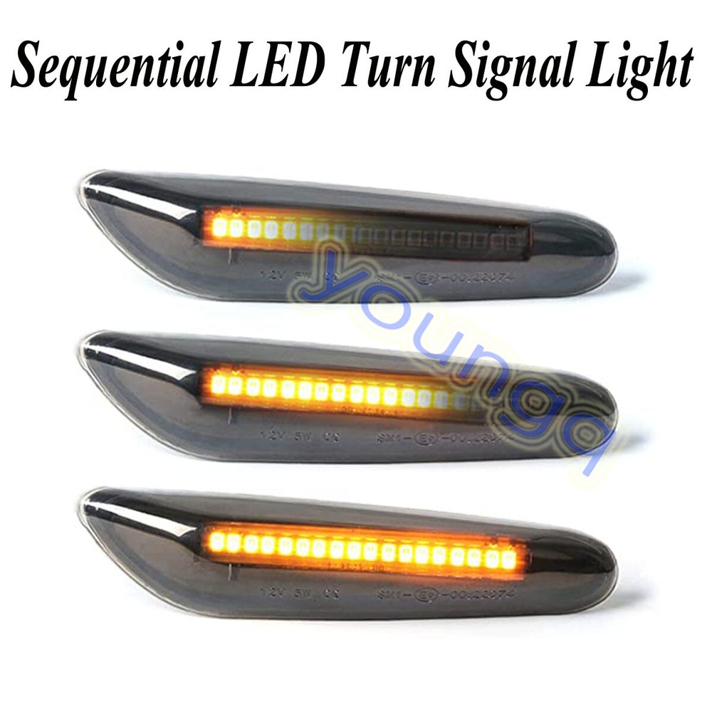 For BMW E60 E82 E83 E90 E92 E46 LED Front Fender Side Marker Turn Signal Lights