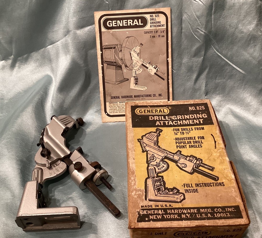 General Drill Grinding Sharpening Attachment #825 in Original Box USA Made