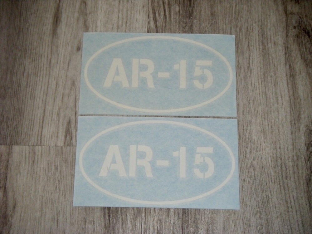 2 White AR-15 Decals