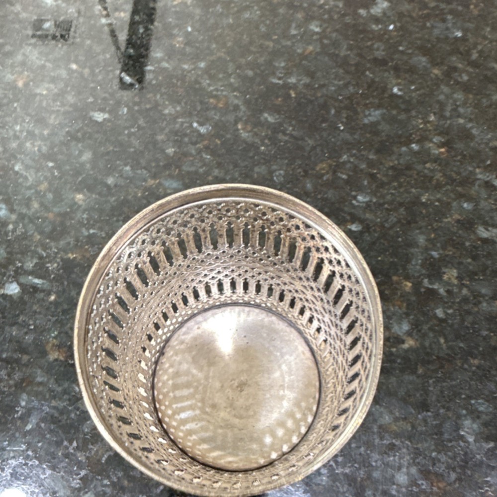 Delta Quality Plate Silverplate Cup Openwork Dish Coaster Made in England