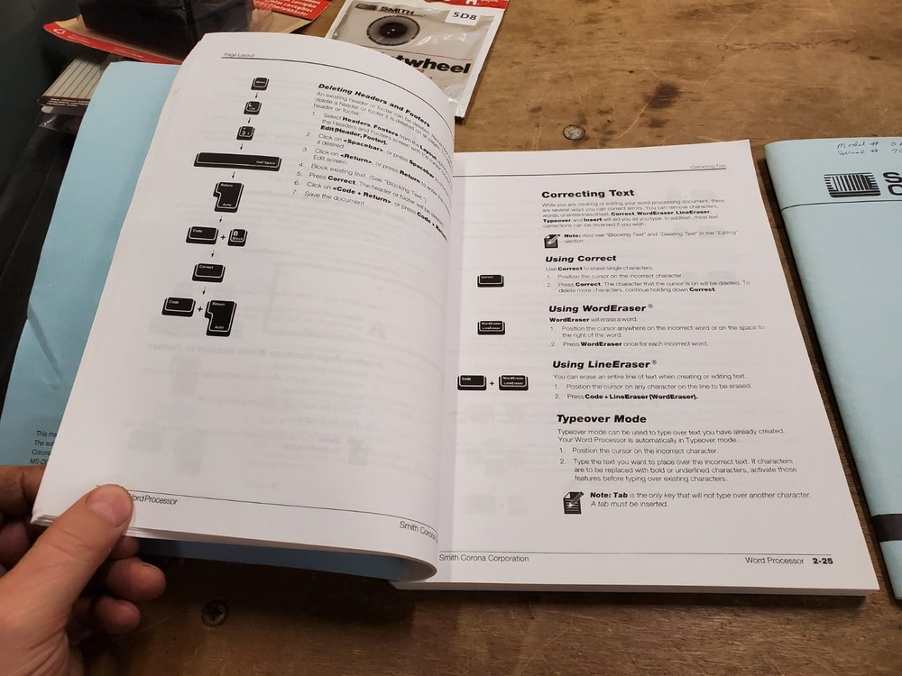 Smith Corona PWP 5450 PWP 5500 Electronic Typewriter Owners Reference Manuals