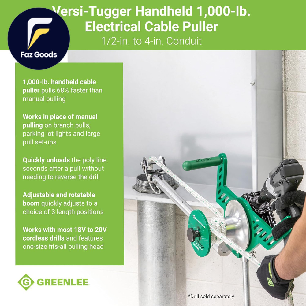 G1 Versi-Tugger Handheld 1,000-Lb. Electrical Cable Puller, 1/2" - 4"