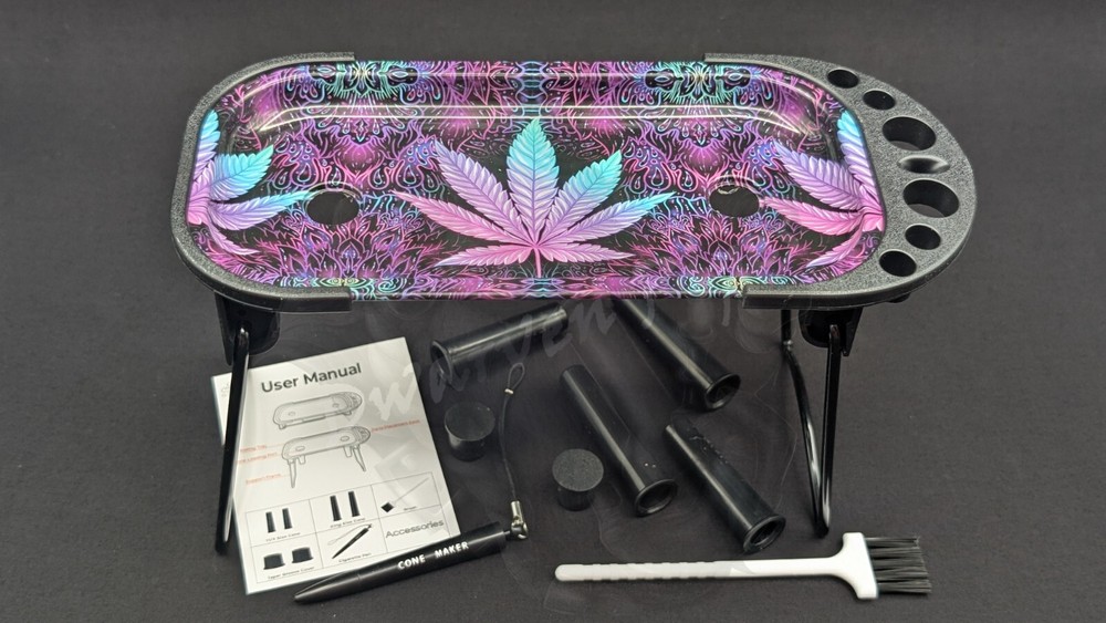 9pc Combo Standing Tobacco Rolling Tray Console Thats Foldable 001