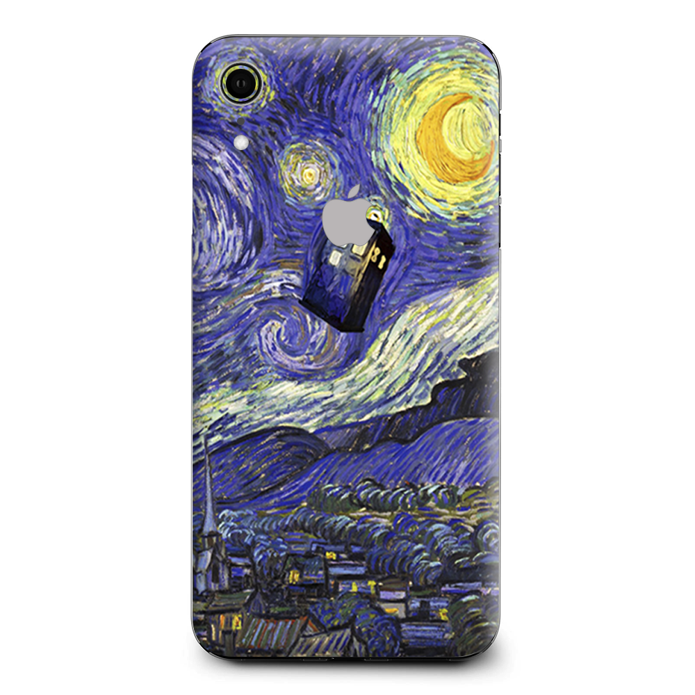 Skins Decal Wrap for Apple iPhone XR - Tardis Starry Night