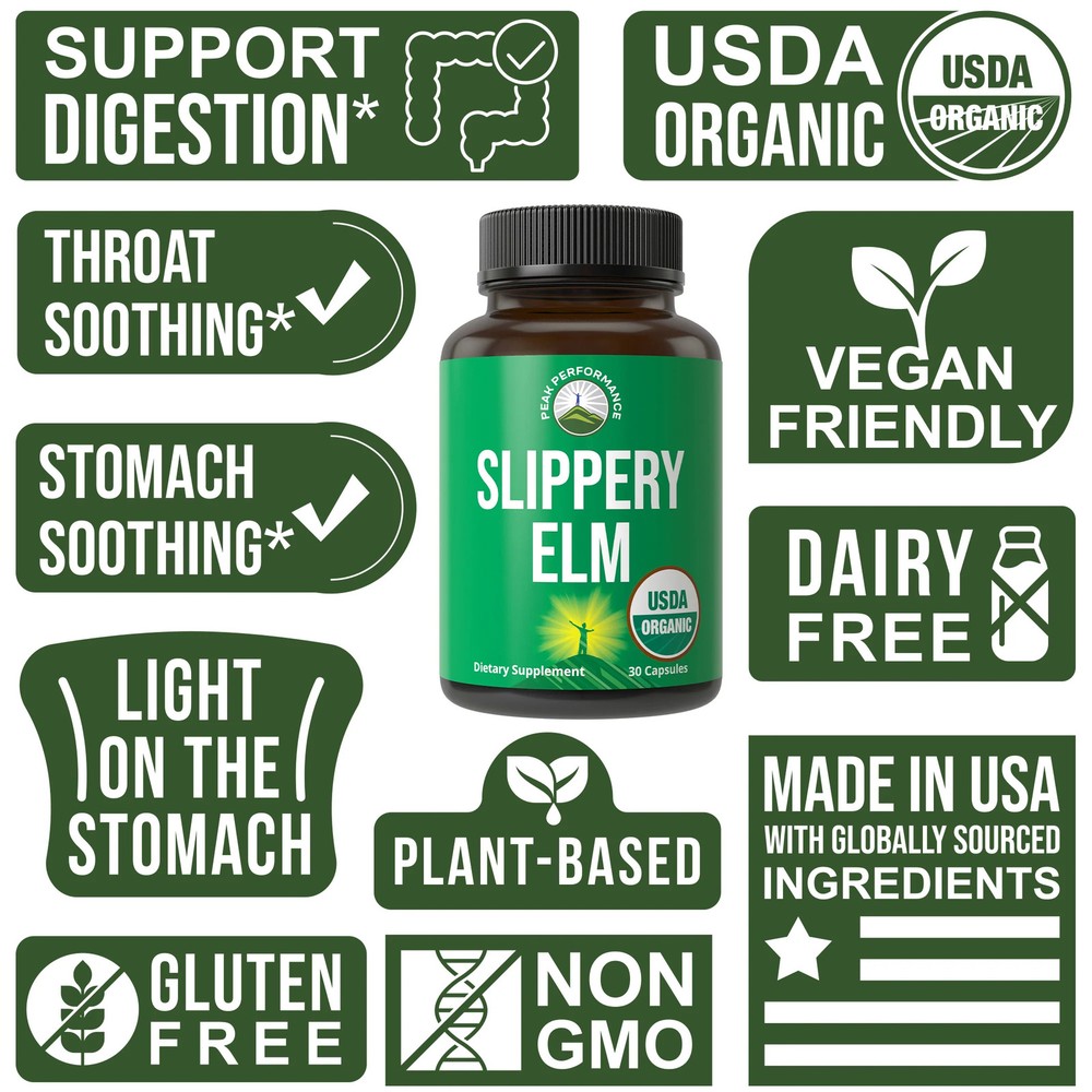 USDA Organic Slippery Elm Capsules