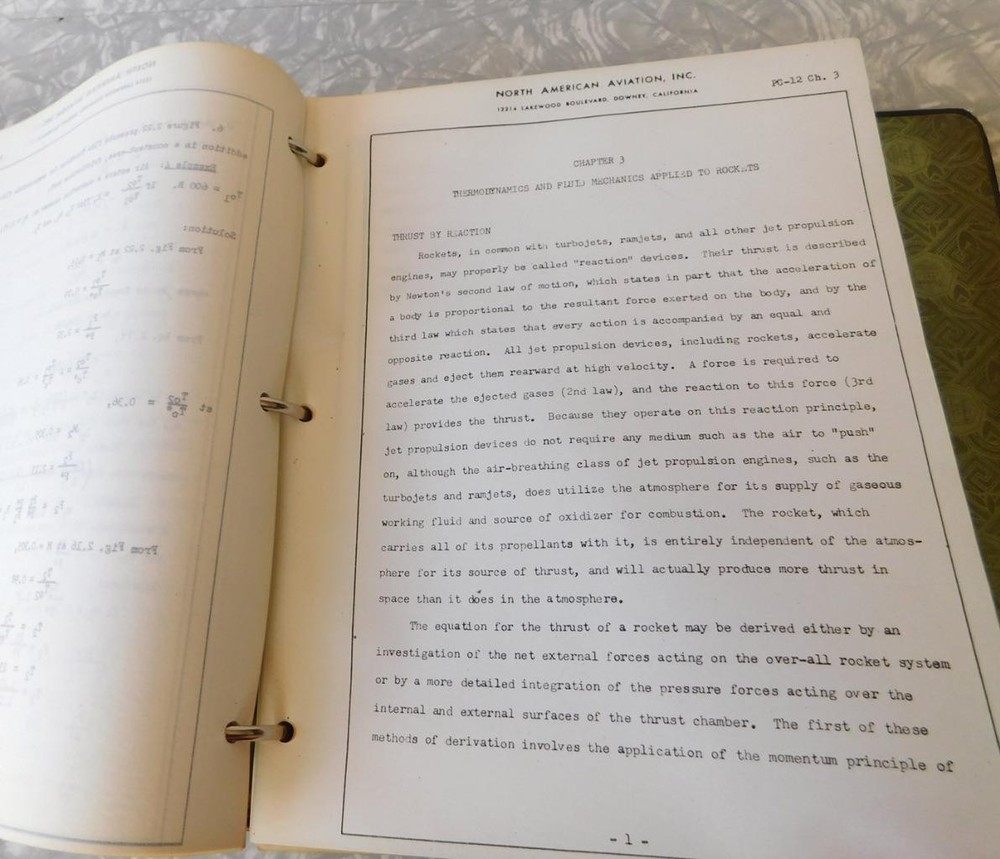 Rare North American Aviation Handbook Rocket Engine Development Space Program V2