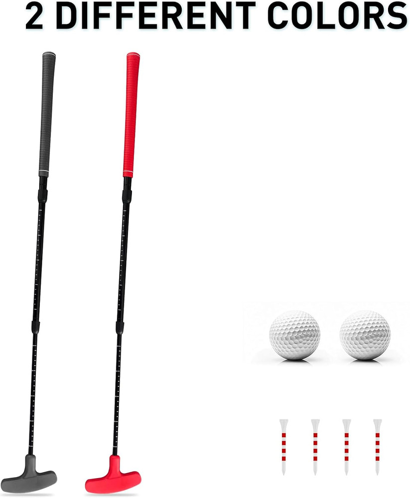 4 Pack Multicolor Golf Putters Set with 6 Practice Balls, Adjustable Length Two-