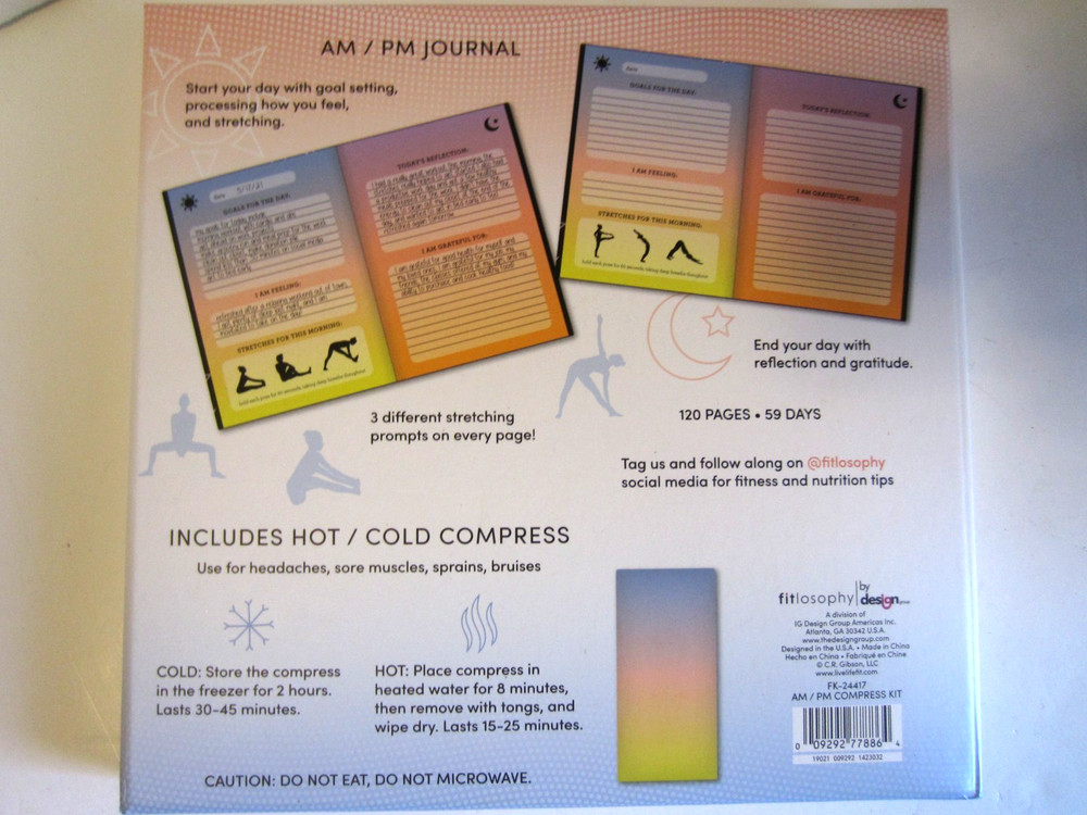 Fitlosophy AM/PM Journal + Hot/Cold Compress Boxes Set