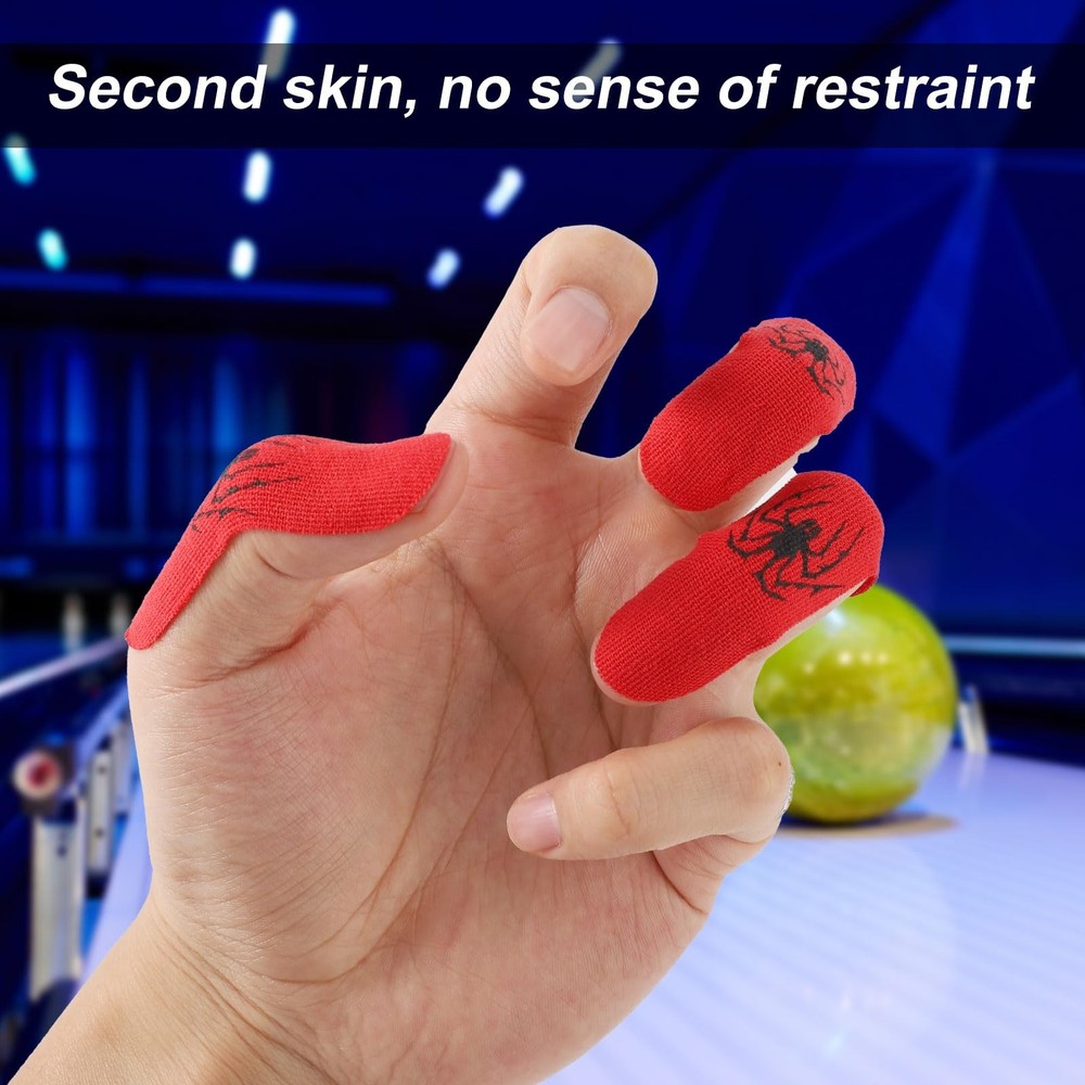 BOXOB 120pcs Spider Bowling Thumb Tape, Comfort Protector Medium, Red