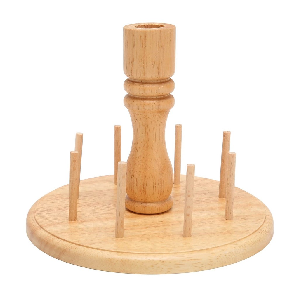 Wooden Thread Holder 8 Spools, Small Thread Rack Organizer for Sewing Embroid...