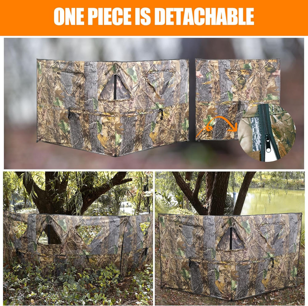 Hunting Blind See through Ground Blind Portable Three-Panel Hunting Ground Blind