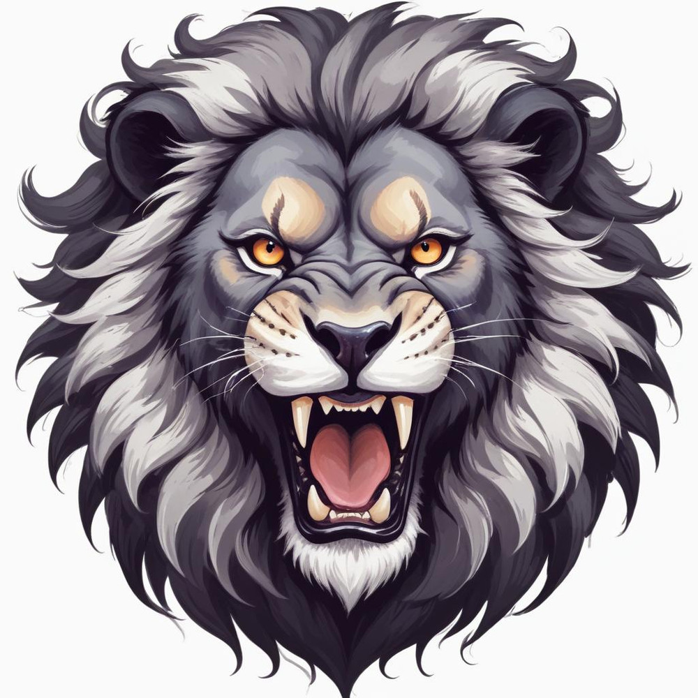 30 Custom Black Spirit Lion Personalized Address Labels
