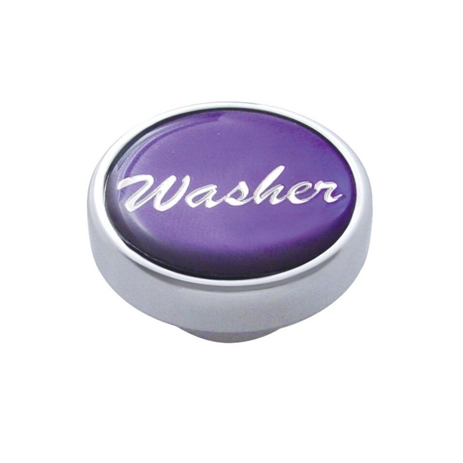 Small Chrome "Washer" Dash Knob - Purple Glossy Sticker