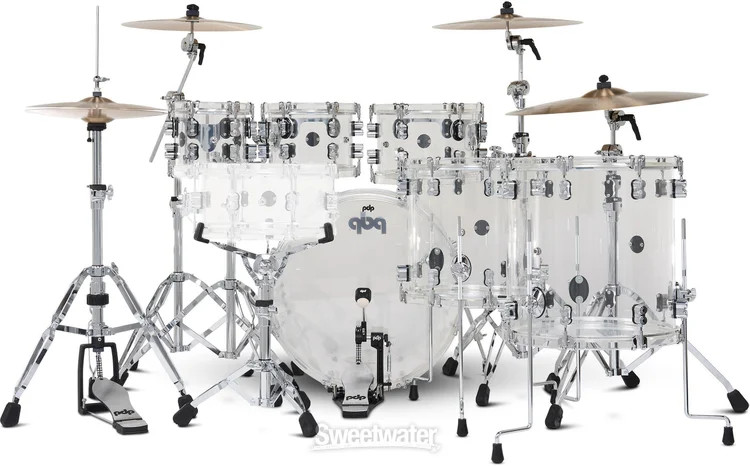 PDP Concept Acrylic 6-Piece Shell Pack - Clear w/ Chrome Hardware