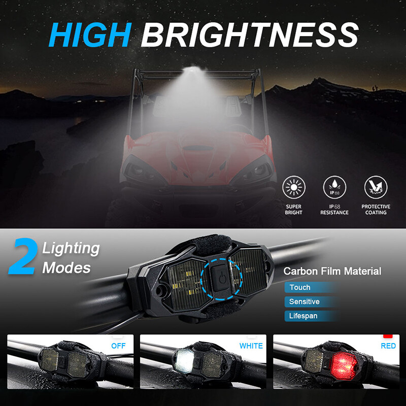 12V Universal Roll Bar Mount LED Dome Light Fit For UTV Side By Side