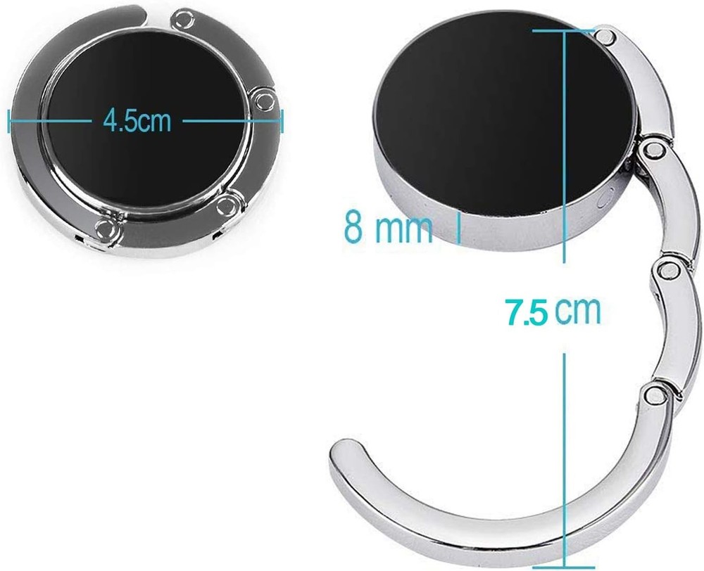 Foldable Purse Hook Womens Bag Table Hanger Small, 3pack Modern Marble