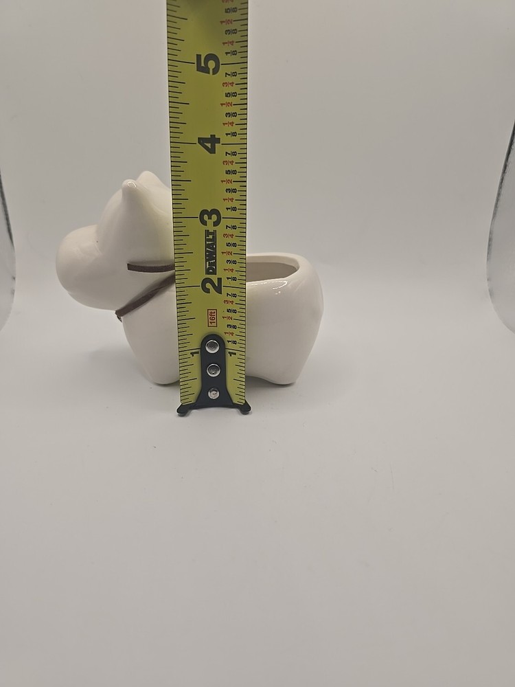 Mini Ceramic Cow Planter with Bells