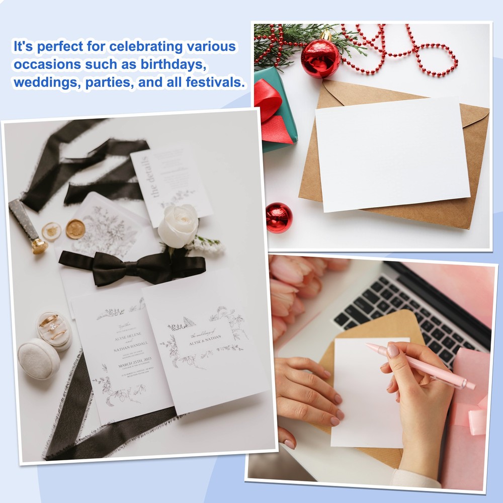 20 Set 4 x 6" Blank Multicolor Half Fold Card and Envelopes, Multicolor