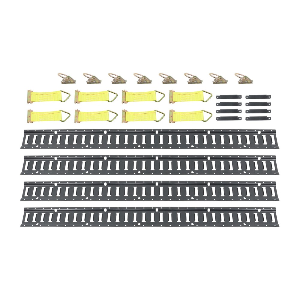 LABLT 5' E Track Tie Down Rail System 28 Pack Secure Cargo For Garages Trailers