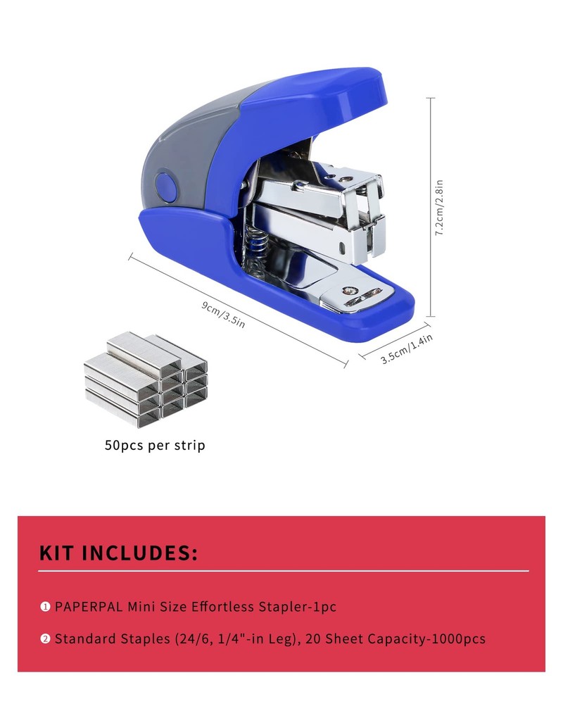 PAPERPAL Effortless Mini Stapler Size Set - Dark Blue