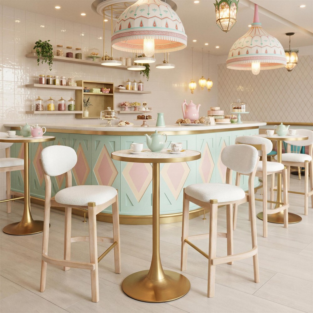 Bite Bar Table Beige & Gold