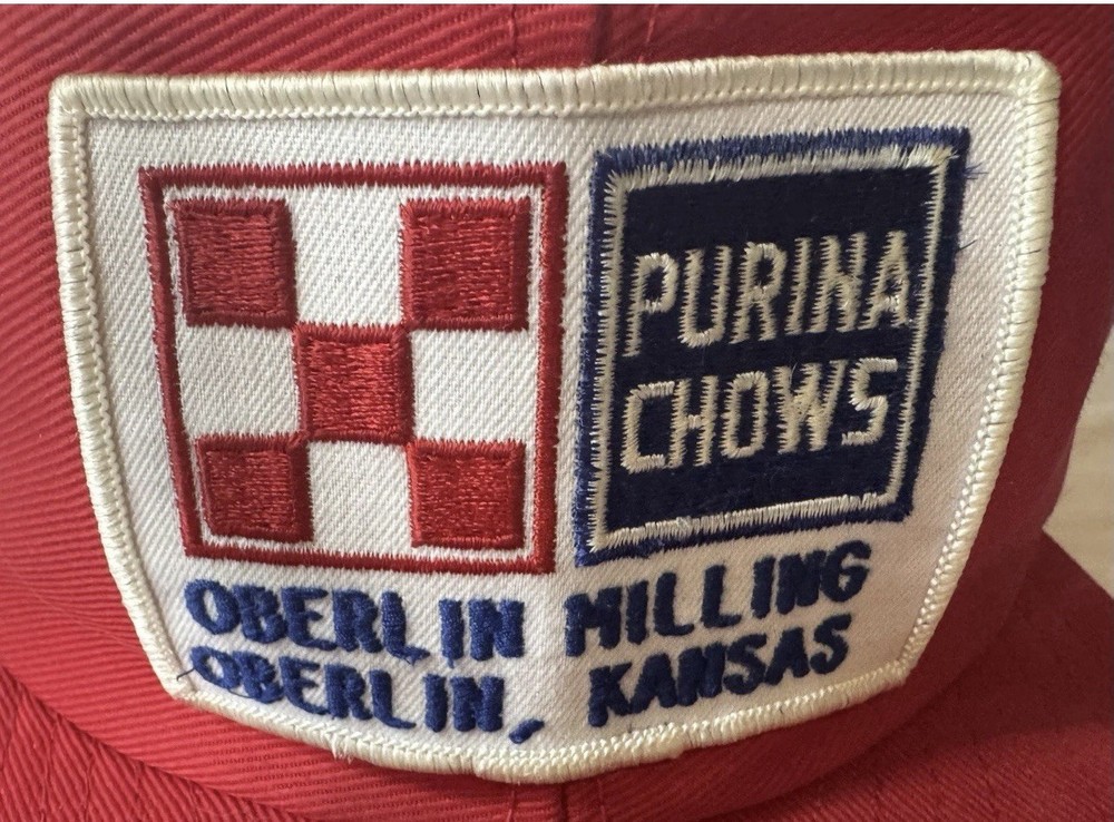 Purina Chows Red Mesh Snapback Hat Oberlin Milling Kansas Patch Hat