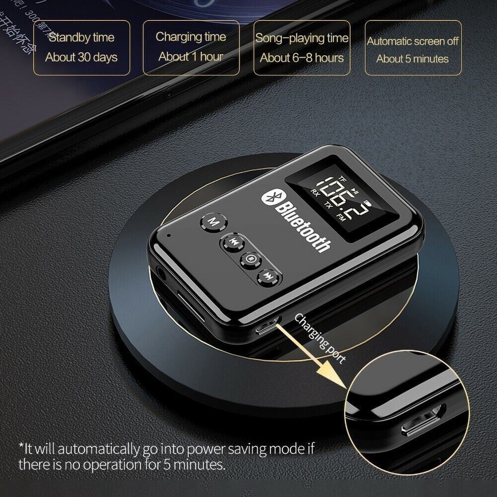 4in1 Wireless USB Bluetooth 5.0 Receiver Transmitter Audio 3.5mm Aux Car Adapter