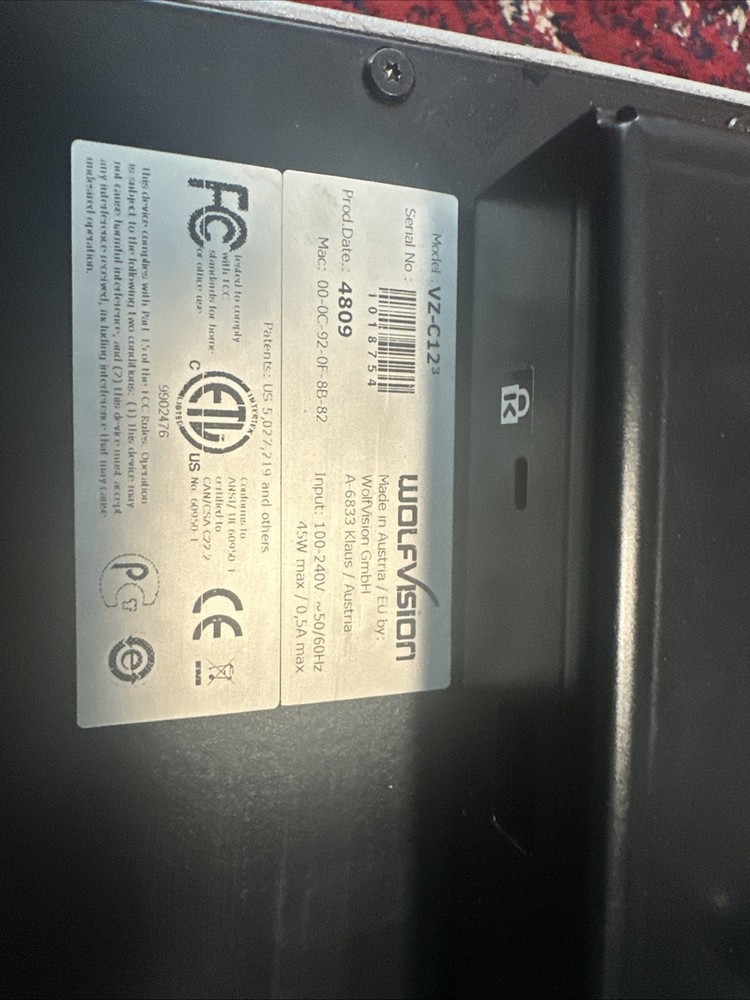 Wolfvision Visualizer Document Camera Projector VZ-C12²