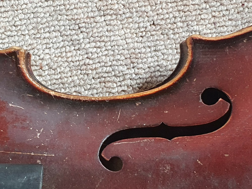 nice & old 3/4 Violin violon "Stainer" branding" nicely flamed!