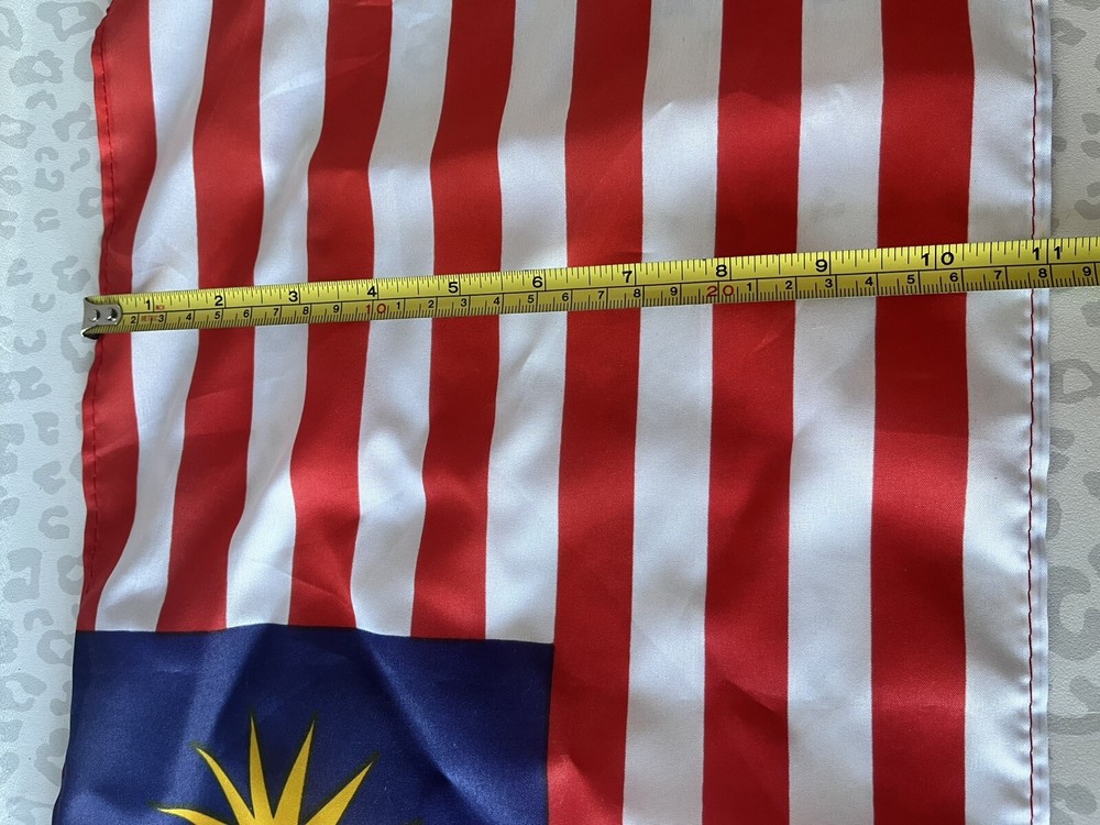 Malaysia Medium Fabric Polyester Flag Approx. 18" x 11" With Threadable Edge