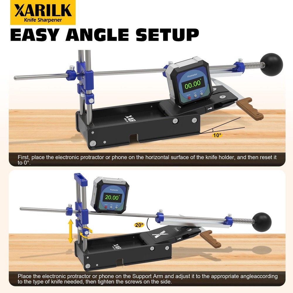 XARILK Foldable Portable Knife Sharpening System, Adjustable Knife Sharpener ...