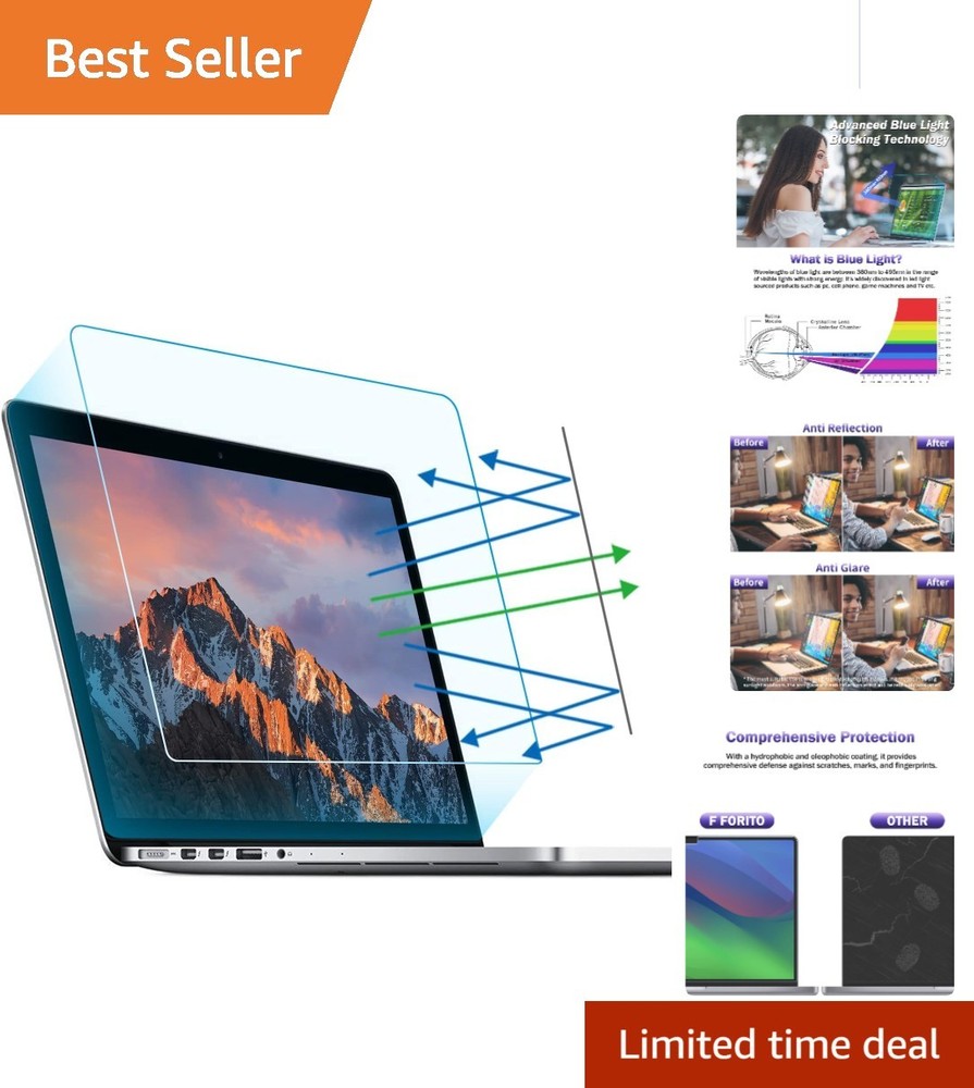 2-Pack Anti Blue Light Matte Screen Protector for MacBook Pro 15 (2016-2019)