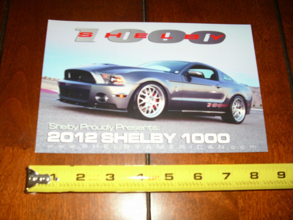 2012 SHELBY 1000  MUSTANG - DOUBLE SIDED SALES SHEET / BROCHURE