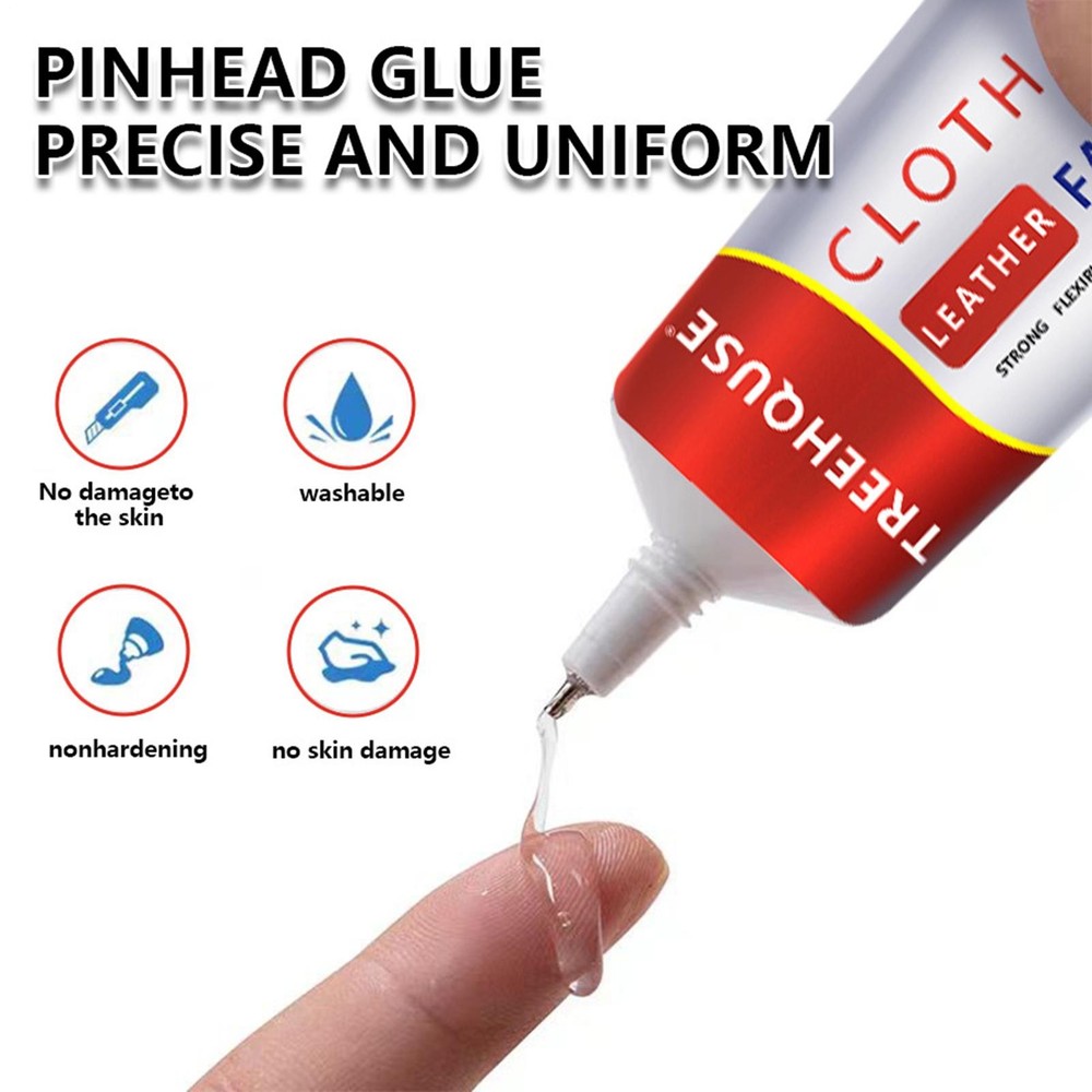 60ml Clear Leather Adhesive Car Seat Glue For Sofas, Purses, Leather Bonding